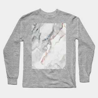 Rose Gold Calacatta Marble luxury pattern Long Sleeve T-Shirt